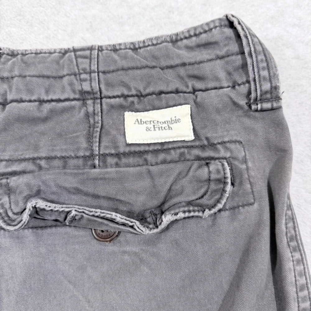 Abercrombie & Fitch‎ Cargo Shorts Mens 33 Grey distressed Utility Button fly
